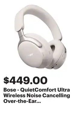 Best Buy Bose - QuietComfort Ultra Wireless Noise Cancelling Over-the-Ear Headphones - White Smoke offer