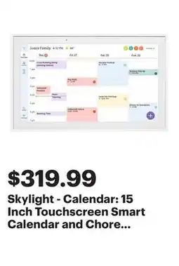 Best Buy Skylight - Calendar: 15 Inch Touchscreen Smart Calendar and Chore Chart - White offer