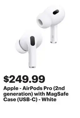 Best Buy Apple - AirPods Pro (2nd generation) with MagSafe Case (USB‑C) - White offer