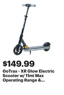 Best Buy GoTrax - XR Glow Electric Scooter w/ 11mi Max Operating Range & 10mph Max Speed - Black offer