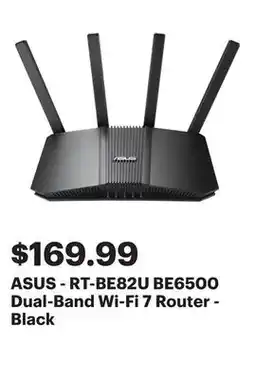 Best Buy ASUS - RT-BE82U BE6500 Dual-Band Wi-Fi 7 Router - Black offer