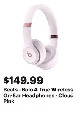Best Buy Beats - Solo 4 True Wireless On-Ear Headphones - Cloud Pink offer
