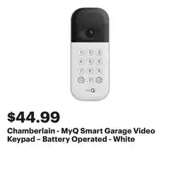Best Buy Chamberlain - MyQ Smart Garage Video Keypad – Battery Operated - White offer
