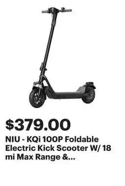 Best Buy NIU - KQi 100P Foldable Electric Kick Scooter W/ 18 mi Max Range & 17.4 mph Max Speed - Gray offer