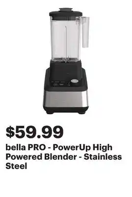 Best Buy bella PRO - PowerUp High Powered Blender - Stainless Steel offer