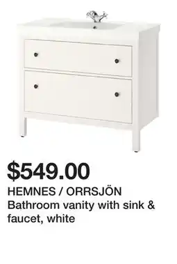 Ikea HEMNES / ORRSJÖN Bathroom vanity with sink & faucet, white offer