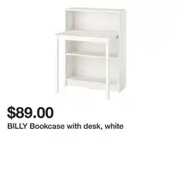 Ikea BILLY Bookcase with desk, white offer