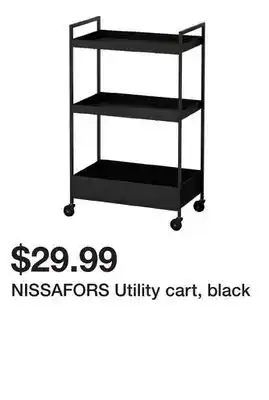 Ikea NISSAFORS Utility cart, black offer