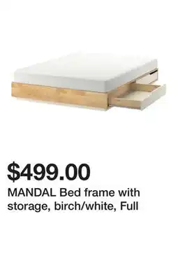 Ikea MANDAL Bed frame with storage, birch/white, Full offer