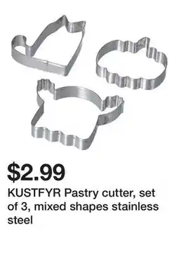 Ikea KUSTFYR Pastry cutter, set of 3, mixed shapes stainless steel offer