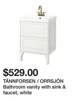 Ikea TÄNNFORSEN / ORRSJÖN Bathroom vanity with sink & faucet, white offer