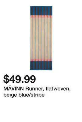 Ikea MÄVINN Runner, flatwoven, beige blue/stripe offer
