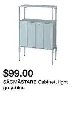 Ikea SÅGMÄSTARE Cabinet, light gray-blue offer