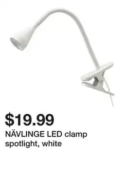 Ikea NÄVLINGE LED clamp spotlight, white offer