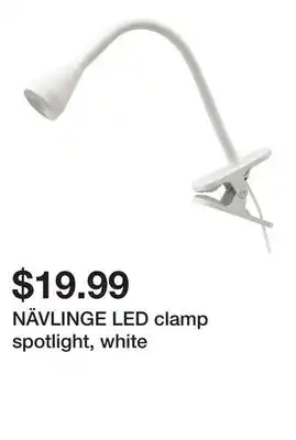 Ikea NÄVLINGE LED clamp spotlight, white offer