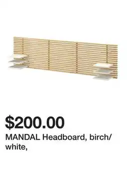 Ikea MANDAL Headboard, birch/white offer