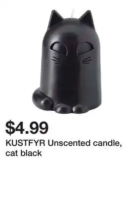 Ikea KUSTFYR Unscented candle, cat black offer