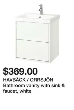 Ikea HAVBÄCK / ORRSJÖN Bathroom vanity with sink & faucet, white offer
