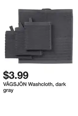 Ikea VÅGSJÖN Washcloth, dark gray offer
