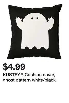 Ikea KUSTFYR Cushion cover, ghost pattern white/black offer