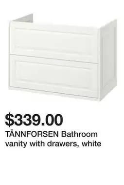 Ikea TÄNNFORSEN Bathroom vanity with drawers, white offer