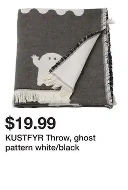 Ikea KUSTFYR Throw, ghost pattern white/black offer