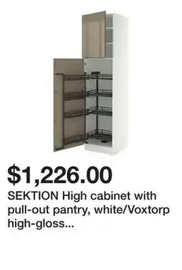 Ikea SEKTION High cabinet with pull-out pantry, white/Voxtorp high-gloss dark grey-brown offer