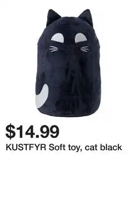 Ikea KUSTFYR Soft toy, cat black offer