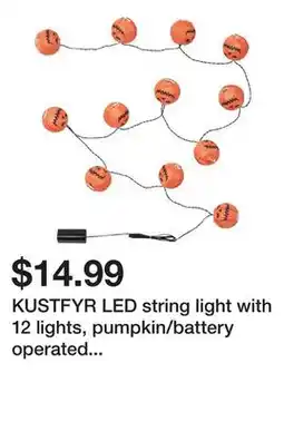 Ikea KUSTFYR LED string light with 12 lights, pumpkin/battery operated outdoor offer