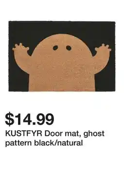 Ikea KUSTFYR Door mat, ghost pattern black/natural offer