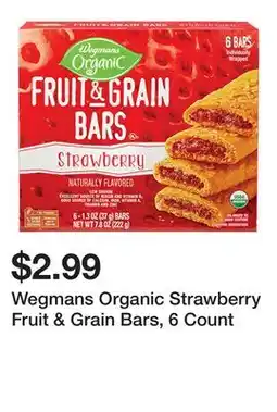 Wegmans Wegmans Organic Strawberry Fruit & Grain Bars, 6 Count offer