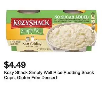 Wegmans Kozy Shack Simply Well Rice Pudding Snack Cups, Gluten Free Dessert offer