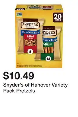 Wegmans Snyder's of Hanover Variety Pack Pretzels offer