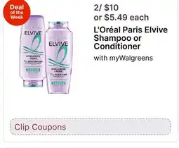 Walgreens L' Oréal Paris Elvive Shampoo or Conditioner offer