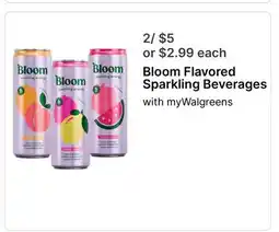 Walgreens Bloom Flavored Sparkling Beverages offer