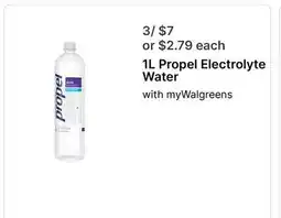 Walgreens 1L Propel Electrolyte Water offer