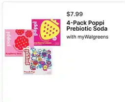 Walgreens 4-Pack Poppi Prebiotic Soda offer