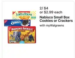Walgreens Nabisco Small Box Cookies or Crackers offer