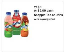 Walgreens Snapple Tea or Drink offer