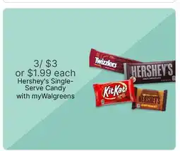 Walgreens Hershey's Single-Serve Candy offer