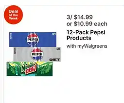 Walgreens 12-Pack Pepsi Products offer