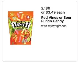 Walgreens Red Vines or Sour Punch Candy offer
