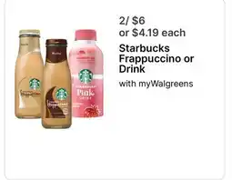 Walgreens Starbucks Frappuccino or Drink offer