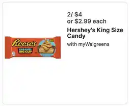 Walgreens Hershey's King Size Candy offer