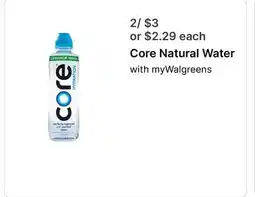 Walgreens Core Natural Water offer