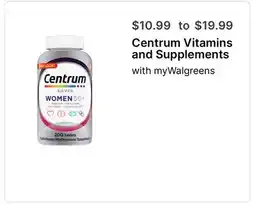 Walgreens Centrum Vitamins and Supplements offer