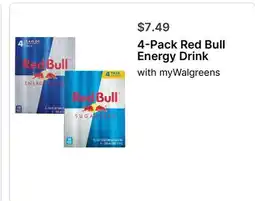 Walgreens 4-Pack Red Bull Energy Drink offer