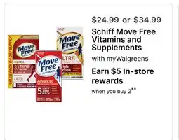 Walgreens Schiff Move Free Vitamins and Supplements offer