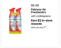 Walgreens Febreze Air Fresheners offer