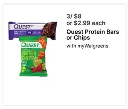 Walgreens Quest Protein Bars or Chips with myWalgreens offer
